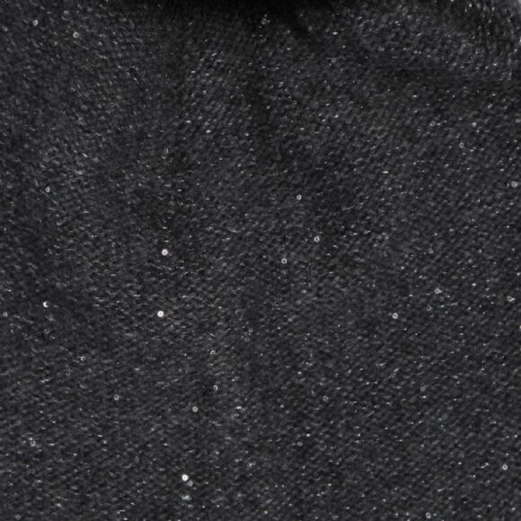 Sofia Cashmere Sequin 100% Cashmere Beanie with Faux‎ Fur Pompom Gray/Black, NWT - Picture 6 of 14